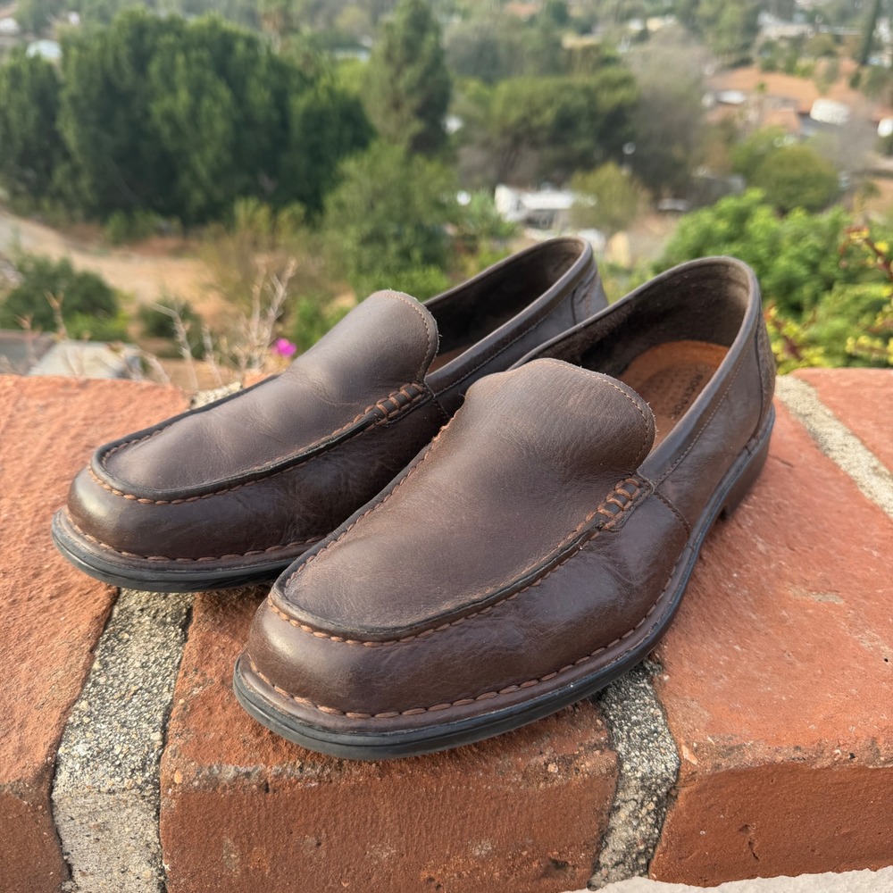 Rockport Leather Slip On Loafers Brown Size 10 K01374 Dark Academia Normcore